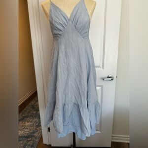 Storia Blue Gray Tiered Ruffled Sundress